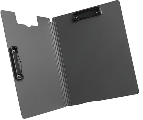 クリップボード 二つ折り ダブルクリップ A4 横型 縦型 折り畳み 折りたたみ バインダー ファイル クリップホルダー 無地 dar-binder (ブラック)