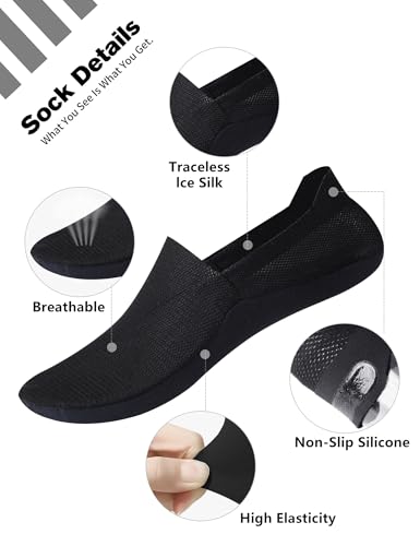 Ultra Thin No Show Socks Men - 6Pairs Breathable Mesh Ankle Socks, Anti-Slip & Invisible for Running & Office4