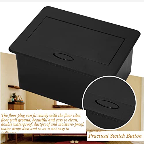 Hilitand 2 Outlets Up Floor Electrical Outlet Recessed Hidden Countertop Socket Floor Outlet Covers Box for Home Office