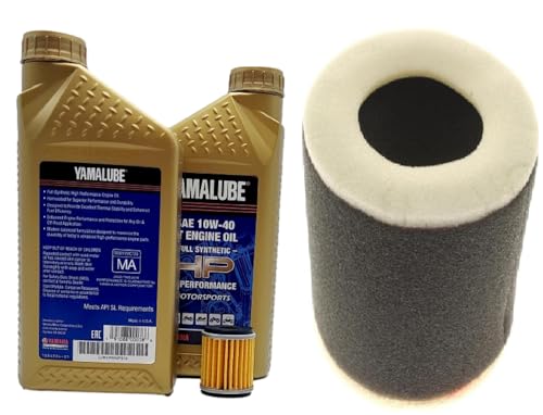 Image of Yamaha YFZ450R (2009-2023) Oil and Air Filter Change Kit, #5D3-13440-09-00, (2) #LUB-10W40-FS-12, #5TG-14451-01-00