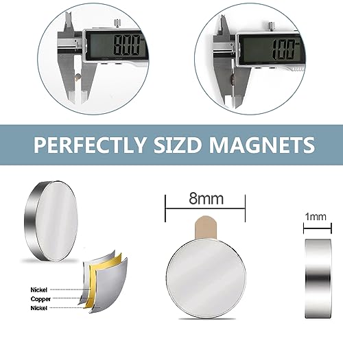 Aimants adhésifs 8x1mm pour fixer vos documents sans abîmer vos murs - 3