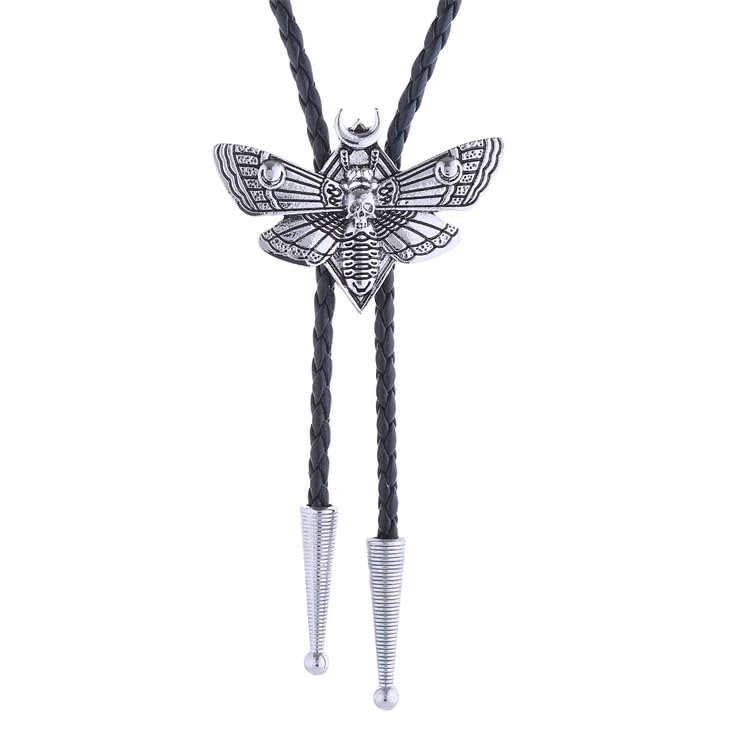 Western Cowboy Bolo tie for Men Women Gold Silver Death Skull Moth Cross Bolo Tie Christmas Deer Rooster Wolf Necktie Gift