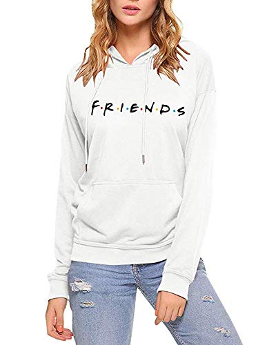 Mujer Sudaderas Friends Imprimir Sudadera Manga Larga Cuello Redondo Pullover Hip Hop Hoodie Camiseta Blusa Tops Suéter Otoño Invierno Casual Cover