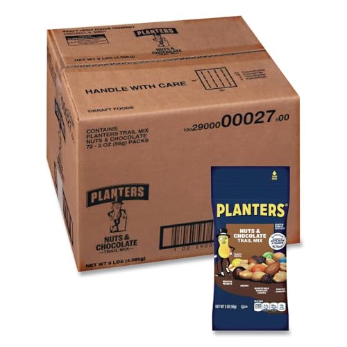 Planters Trail Mix Snack Nuts Nut And Chocolate, 2 Ounce -- 72 per case.