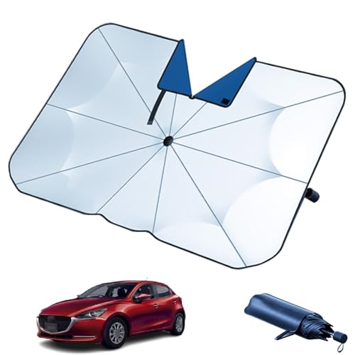 車 サンシェード マツダ2 MAZDA2 DJ系 2019+ 車用【2024年最新!車内を快適に♪】 折りたたみ式車用サンシェード/サンバイザー、UVカット、断熱、耐久性 車中泊や仮眠にも最適、フロントガラスを傷つけず、取り付けも簡単、収納ポーチ付き