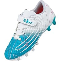 GOGOUP Boys Football Boots Teenager Outdoor Sport Shoes Profession Competition Low-Top Spike Soccer Shoes Unisex Blue White 37 EU