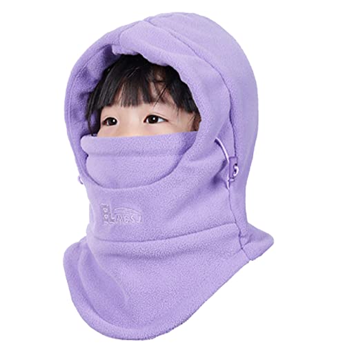 Azarxis Niños Pasamontaña de Esquí Calentador de Cuello de Invierno con Capucha para Clima Frío al Aire Libre (Violeta Claro)