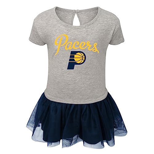 Outerstuff NBA Girls Infant (12M-24M) & Toddler (2T-4T) Short Sleeve Game Dress, Indiana Pacers 12 Months