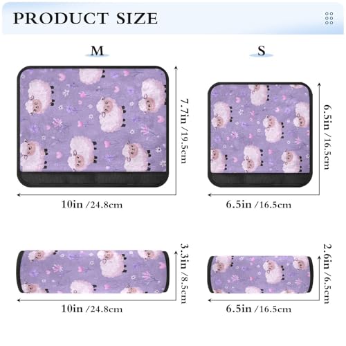 Image of 2 Pack Seatbelt Covers Seat Belt Cover Pad for Adults Boys Girls Car Seat Strap Covers Pads Cushion Universal Shoulder Strap Pad Protector for Backpack Camera Bag 6.5 Inch Purple Cute Floral Sheep