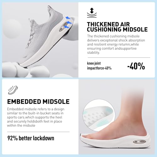 Image of Wide Toe Box Shoes Women Slip on Sneakers with Arch Support, Extra Wide Width Comfort Walking Shoes for Plantar Fasciitis, Zero Drop Cushion Tennis Gym Shoes