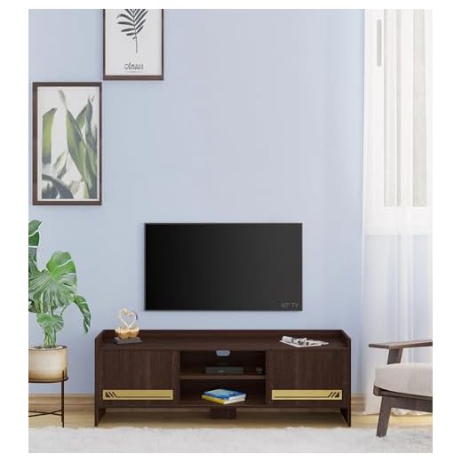 Pepperfry Engineered Wood TV Entertainment Unit with 2 Cabinet and 2 Shelves | Multipurpose Display Storage Cabinet | Wooden Television Stand Furniture for Home and Office (Wenge Finish)