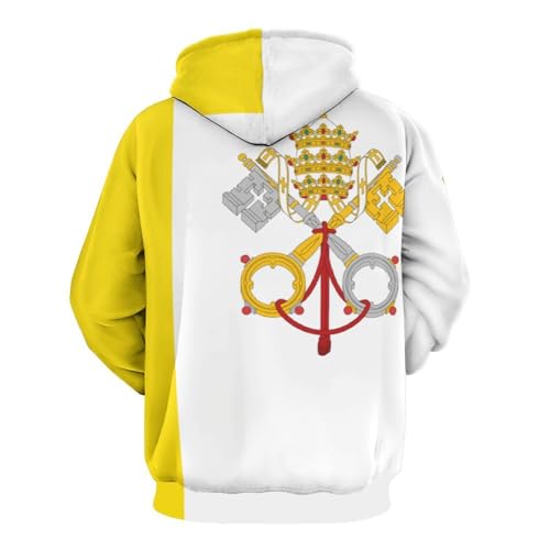 Sweat à capuche imprimé 3D Vatican pull léger manches longues sport - 5