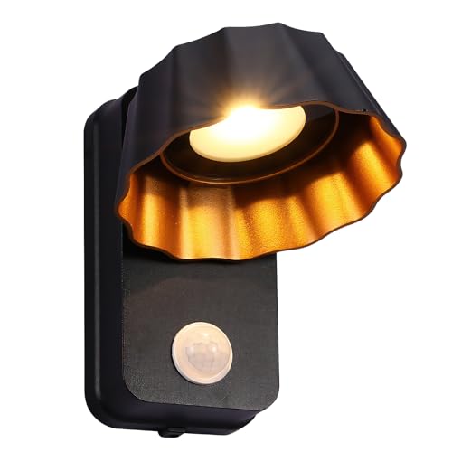 Outdoor Wall Light with Motion Sensor - Wall Light IP65 24W Wall Light for Indoor and Outdoor with Rotating Panel LED Flowers, Garden Terrace Entrance