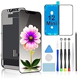 BrinonacコンパチブルiPhone 12 mini 液晶パネル 画面交換 キット - 5.4インチ フロントパネル LCD タッチパネル 修理パーツ ガラス スクリーン 修理 工具付属