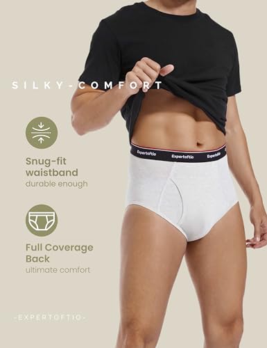 Men's Underwear Briefs Viscose from Bamboo Full Rise, Moisture Wicking Tagless Underwear for Men Pack Comfort Fly Blue3