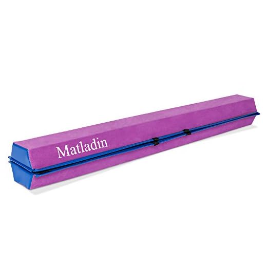 Matladin Gymnastics Balance Beam - 8 Ft Folding EVA Foam Beam with Carrying Bag, for Toddlers Kids Home Practice Use | Low & Safe on Floor to Build Motor Skills, Develop Confidence & Stability,Purple