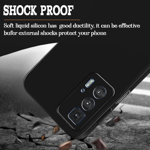 Image of Back Cover for Motorola Edge 20 Pro 5G | Full Camera Protection | Premium Liquid Silicon Case | Flexible Bumper Case for Motorola Edge 20 Pro 5G (Black)