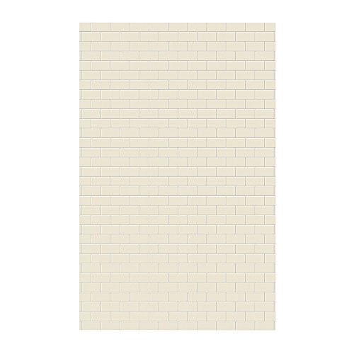 Panel de ducha adhesivo de 1 pieza Swan Subway Tile 62 in. x 96 in. en color Bone modelo SSST629601.037 miniatura 1