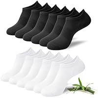 Niofind Bamboo Trainer Socks for Womens and Mens, No Show Ankle Socks Low Cut Invisible Non Slip Liner Socks Multipack Casual Footies for Sneaker Loafers and Boat Shoes