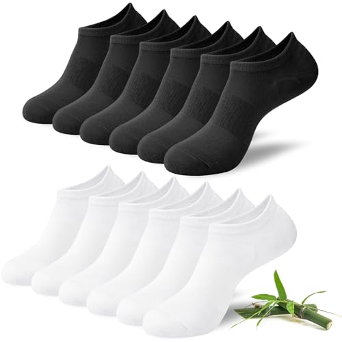 Niofind Bamboo Trainer Socks for Womens and Mens, No Show Ankle Socks Low Cut Invisible Non Slip Liner Socks Multipack Casual Footies for Sneaker Loafers and Boat Shoes