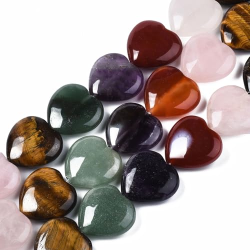Fashewelry 16 PCS Natural Heart Shape Stone Beads