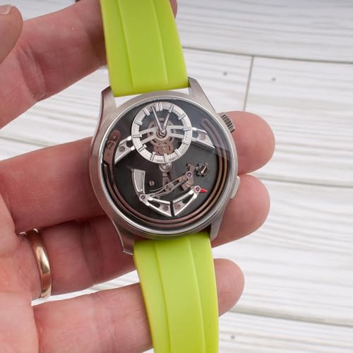 Image of StrapHabit Quick Release Deployant Rubber Watch Strap For Large and Small Wrists - Women and Men - Band FKM Deployment 19mm, 20mm, 21mm, 22mm