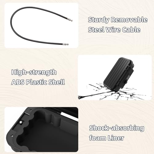 Portable Small Lock Box, Waterproof Beach Travel Lock Box, 4-Digit Combination Lock Box with Removable Chain for Travel, Beach, Hotel, Dormitory, Home and Office - Image 4