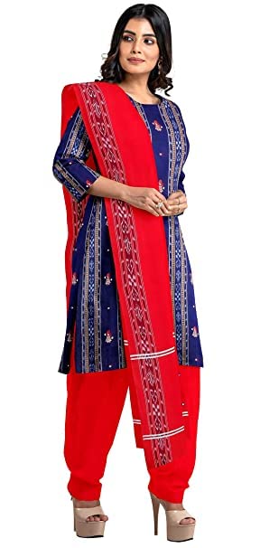 pritisree Odisha Sambalpuri Handloom Woman's Pure Cotton Handloom Dress Material With Dupatta Bottom Wear 3 Pic Set Sambalpuri dress material Unstitched PRITI121-picture-5
