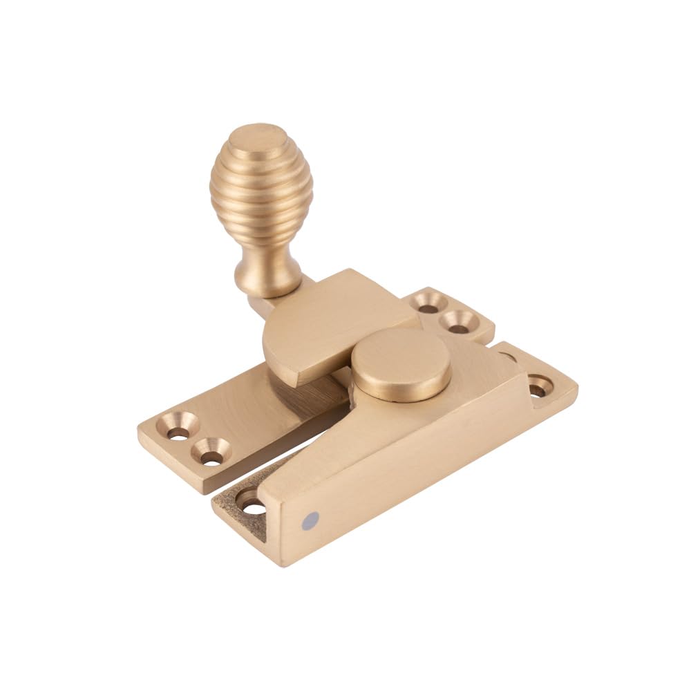 Sash Heritage Straight Arm Fastener Old Beehive Knob (Standard) - Satin Brass โ image 1