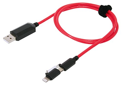 F.S.C. 2WAY 光る イルミネーション ケーブル 2.4A レッド CK-L06RD