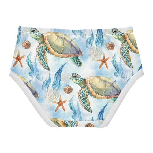Toddlers Underwear Floral 2t Cotton Panties for Girl Aesthetic Briefs Underpants Watercolor Sea Turtle Animal2