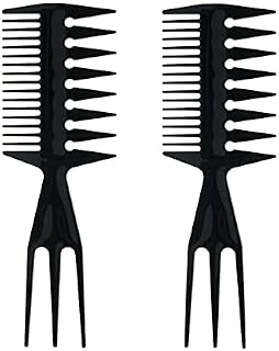 Hair Dyeing Comb 3-Way Sectioning Highlight Comb Professional Weave Weaving Comb Hair Dye Styling Tool For Salon Use