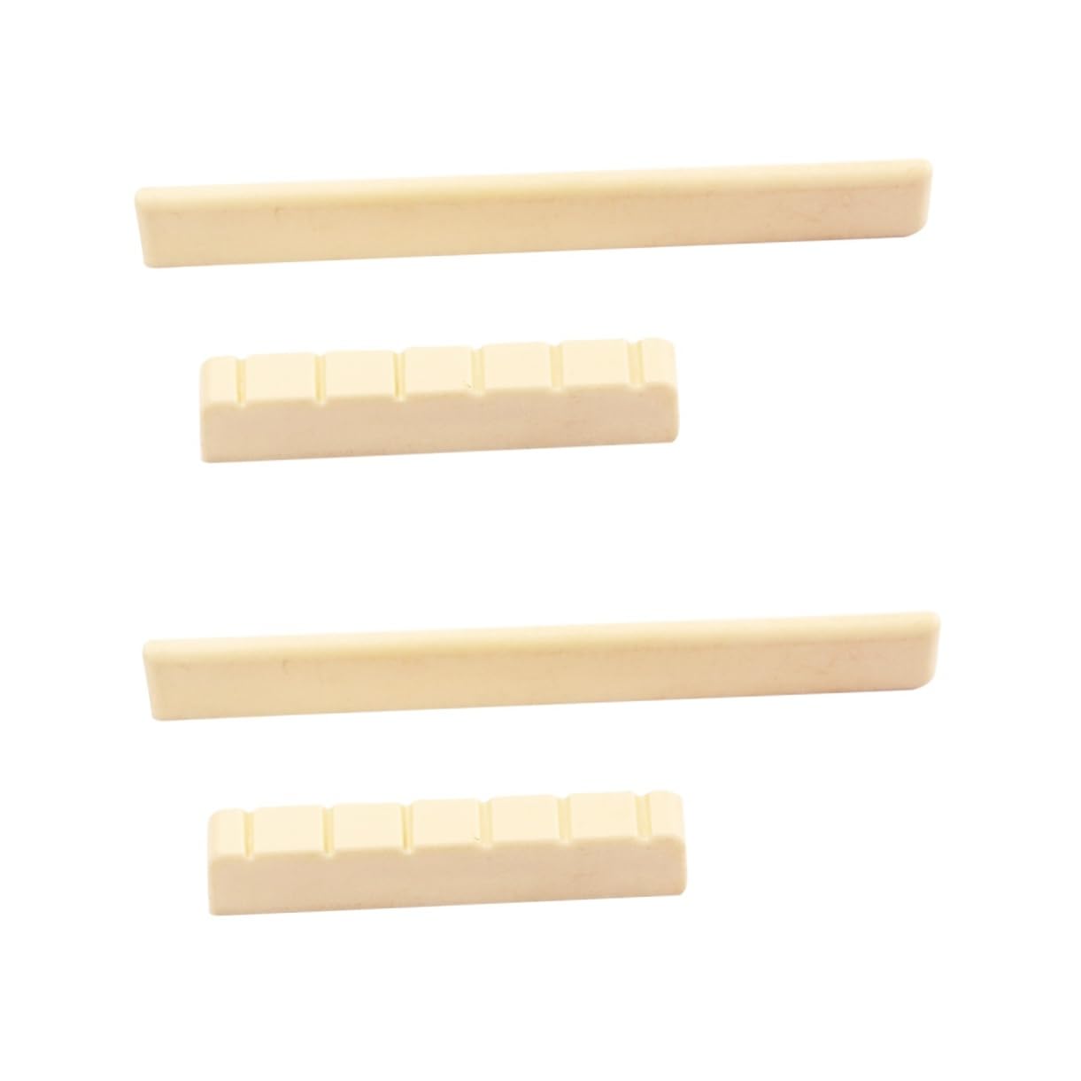 HEMOTON 2pcs Replacement Guitar Nut Saddle Kit for Classical Guitar Unbleached Bone Easy to Cut Enhance Playability Sound Quality Random Style