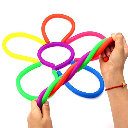 Zayin Jin Zayin Dehnbare Dinosaurier-Nudeln,Fidget-Spielzeug einzigartiges sensorisches Spielzeug für Kinder und Erwachsene mit ADS,ADHS,OCD oder Autismus- (Farbige Nudeln)
