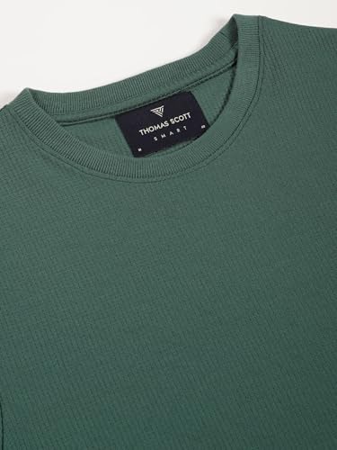 Image of Thomas Scott Men's | Solid | Half Sleeve | Slim Fit | Poly Blend | Crew Collar | Casual Tshirt