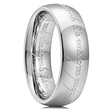 King Will 316L Stainless Steel Wedding Band for Men Women, 8mm Width Sliver Wedding Ring with Unique Pattern Design, Comfort Fit Size 12.5