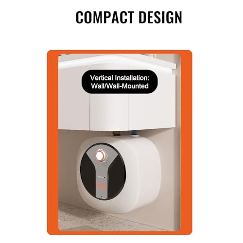 VEVOR 1440W Hot Water Boiler Storage, Electric Mini-Tank Water Heater 4-Gallon Tank, Safety Temperature Pressure Valve Easy Install, for Kichen Bathroom Restaurant, Shelf Wall Mounted by VEVOR - Used condition - Image 6