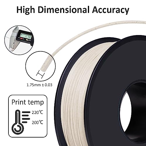 Image of PLA Filament 1.75mm Marble Brown, Stone-Like Texture, Consistent Diameter + /- 0.03mm, Vacuum Packaging 3D Printer Filament 1KG Spool