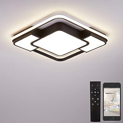 minifair Led Ceiling Light for Bedroom,Remote Control,Brightness Dimmable,3000-6500K,52CM,Modern,Flush Ceiling Light for Dining Room,Living Room,Kitchen and More Cover