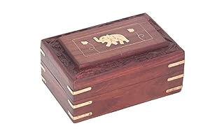 IndiaBigShop Valentinstag Geschenk für Geliebte Hölzernen Schmuckschatulle Elefant Messing Inlay Einzigartiges Design 8 X 5 Zoll, IndiaBigShop Valentinstag Geschenk für Geliebte Hölzernen Schmuckschatulle Elefant Messing Inlay Einzigartiges Design 8 X 5 Zoll,