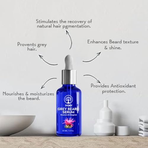 Image of Greys Beard Serum (55 ml) - Helps to Restore Natural Black Color of Grey White Beard | Reduces Breakage & has Long-lasting Results - Suitable for all Beard Types