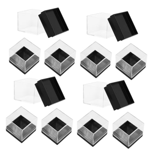 Cabilock Square Plastic Mineral Sample Boxes 12 Pack Easy to View Storage for Mineral Specimens