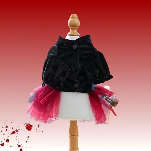 Disfraz Halloween para perro pequeño vestido Skull Lolita miniatura 3