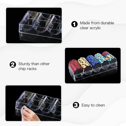 Gse Games & Sports Expert Clear Acrylic Casino Poker Chip Tray Rack - Holds 100 Chips #TOP3