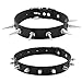 Produktbild Comius Sharp Black Punk Lederarmband, 2 Stück Gotik Choker Spike Studded Rivet Punk Rock Armband Armband Einstellbar, Schwarz