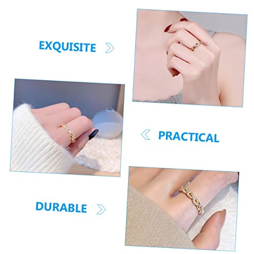 Jewellery bague anneau ouvert réglable index design empilable - 7