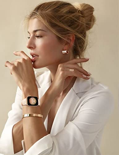 Image of Minyee Compatible with Apple Watch Band Braided 41mm 40mm 38mm 42mm 44mm 45mm 46mm 49mm Women,Solo Loop Stretchy Slim Elastic Woven Cute Bracelet Strap for iWatch Series 10 9 Ultra SE 8 7 6 5 4 3 2 1