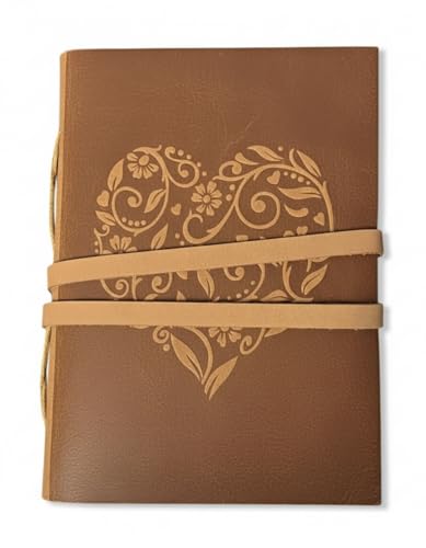 Image of AccuPrints Handmade Leather Journal 240 pages, Travel Diary with Inspirational Quote, Vintage Craft Paper Notebook for Writing Sketching, Compact Size with Strap Closure