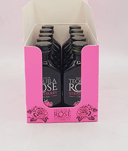 Tequila Rose, Strawberry Cream Liqueur, Mini Tequila 5clx10, 15% ABV, Made with Real Dairy Cream, Best Served Chilled, Ideal for Cocktails, Gift Idea