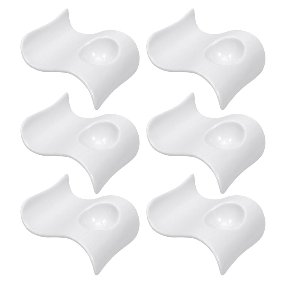 Kichvoe 6 Coquetiers en Céramique Blanche pour Œufs Durs, Porte-œufs Pratiques et Élégants pour Servir Apéritifs, pour Petit-déjeuner Moderne